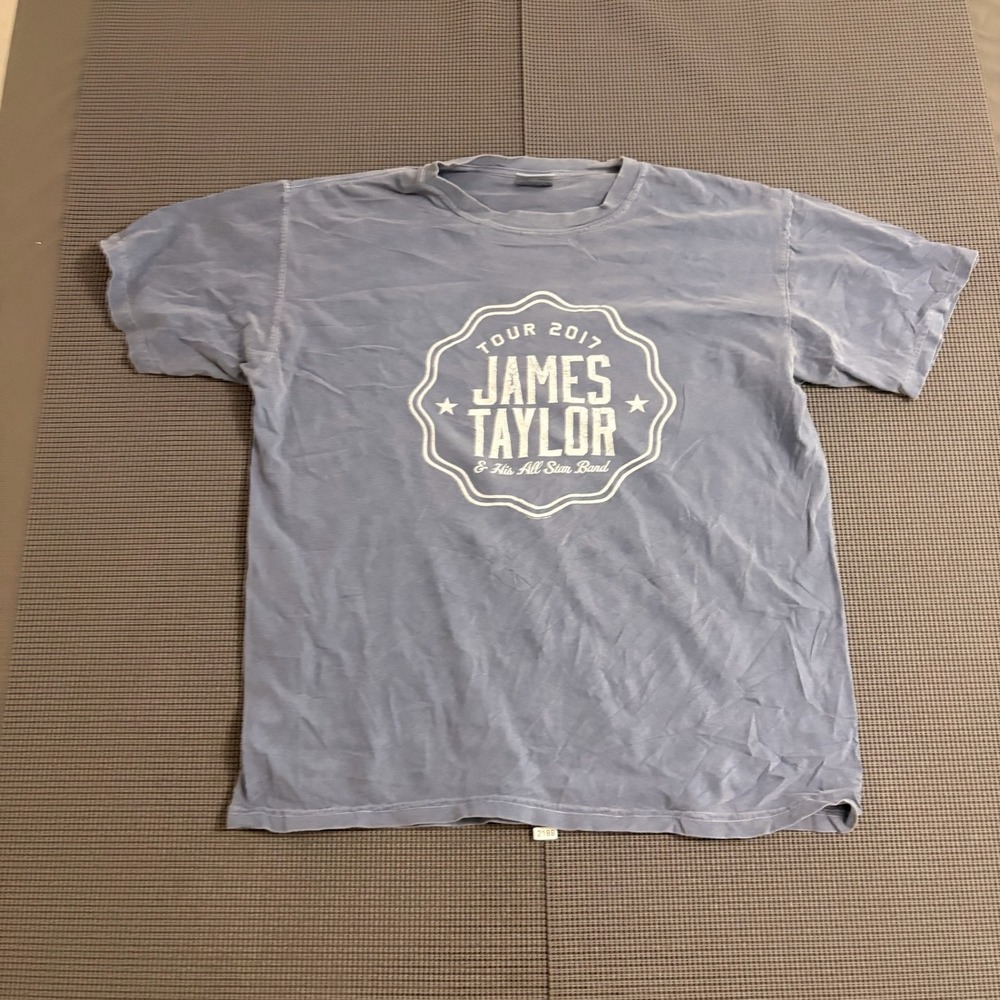 James Taylor 2017 Tour All Star Band T-Shirt Blue Comfort Colors Large